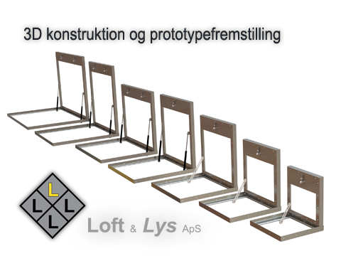 Udvikling af serie gulv lemme for Loft og lys Aps.